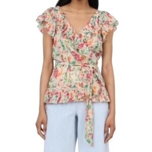Diane Von Furstenberg | New Floral Ruffle Wrap Top Small